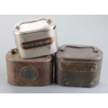 Money box (3), Sheffield Savings Bank iron oval box no.11255 without key, Lincoln Savings Bank brass
