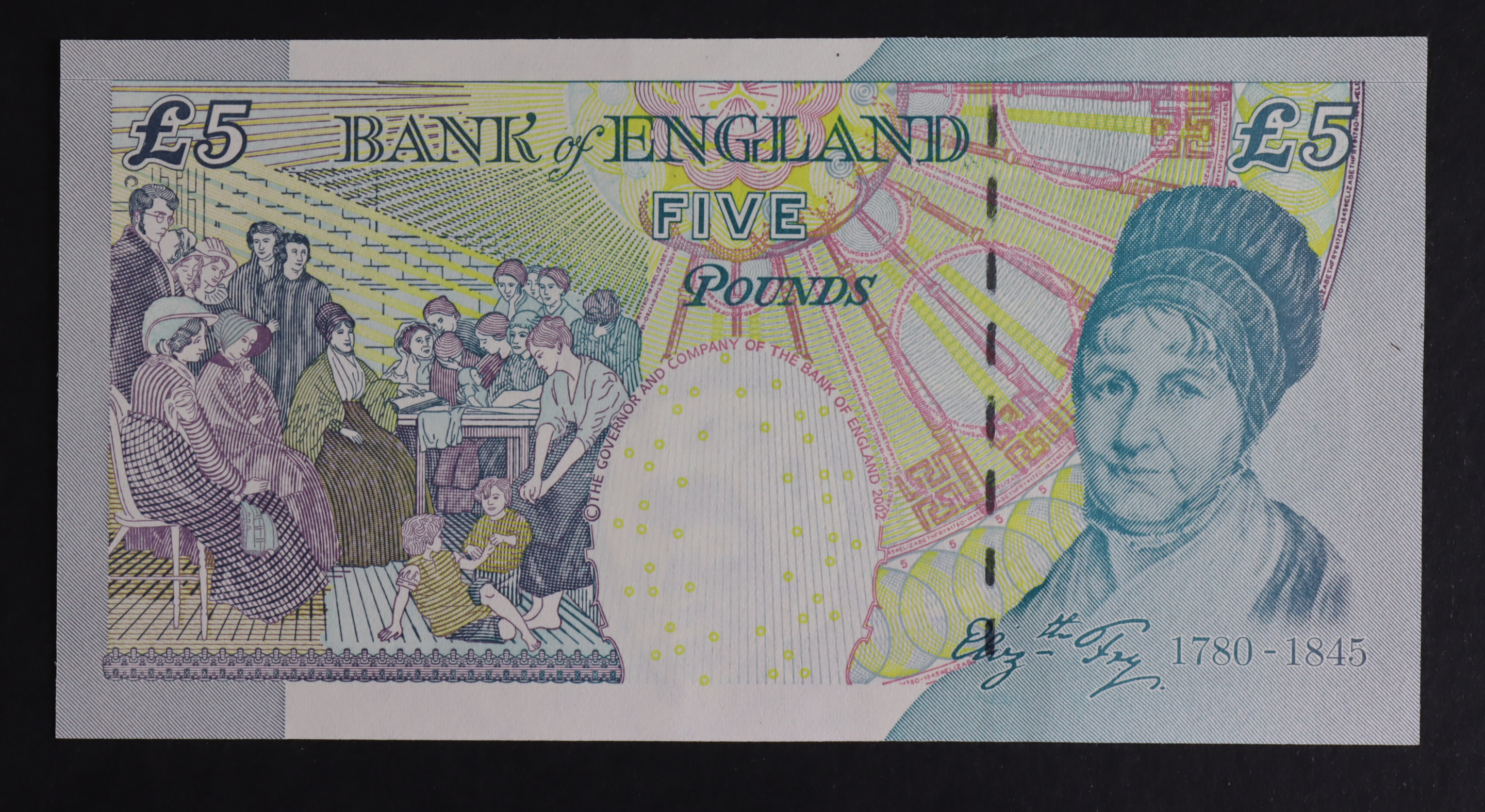 Lowther 5 Pounds issued 2002 'Full Halo', very rare LAST RUN REPLACEMENT note 'LL90' prefix, - Image 2 of 2