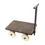 Bullion trolley with solid tyres, front swivel axel, looks original, very heavy COLLECTION ONLY