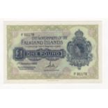 Falkland Islands 1 Pound dated 1st January 1982, serial F91178 (TBB B213d, Pick8d) Uncirculated