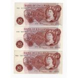 Fforde (3), 10 Shillings REPLACEMENT notes, including FIRST RUN and LAST RUN issued 1967 (B311),