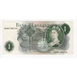 Hollom 1 Pound issued 1963, very rare LAST RUN REPLACEMENT note 'M28N' prefix, serial M28N 066743 (
