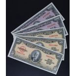 Cuba (5), 100 Pesos dated series of 1950, a consecutively numbered pair serial A397639A &