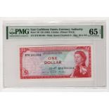 East Caribbean States 1 Dollar issued 1965, signature 10, serial B79 901404 (TBB B101c10, Pick13f)