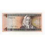 Lithuania 1 Litas dated 1994, exceptionally scarce REPLACEMENT note, serial 1ZZ 0042134 (TBB B164az,