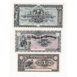 Ecuador (3), 1 Sucre, 20 Sucres and 100 Sucres unsigned remainders dated 2nd January 1920 (PickS251,