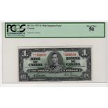 Canada 1 Dollar dated 2nd January 1937, King George VI portrait, signed Gorgon & Towers, serial Z/