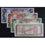 Sierra Leone (4), a set of Franklin Mint collectors SPECIMEN notes with matching serial number, 5