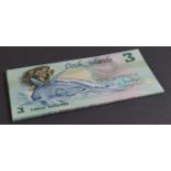 Cook Islands 3 Dollars (20) issued 1987, some consecutively numbered notes (TBB B103a, Pick3a)