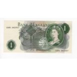 Fforde 1 Pound issued 1967, scarce LAST PREFIX note 'R99L' prefix, scarcer issue with 'G' on