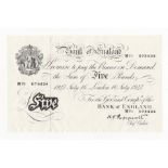 Peppiatt 5 Pounds dated 16th July 1947, exceptionally rare LAST RUN, serial M71 075424, London issue