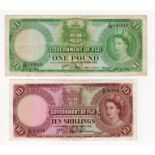 Fiji (2), 1 Pound dated 1st December 1965, serial C/20 145618 (TBB B330h, Pick53h) Fine+, 10