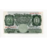 O'Brien 1 Pound issued 1950, REPLACEMENT note, serial S73S 981203 (B274, Pick369c) light dents in