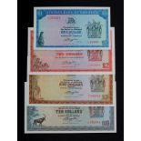 Rhodesia (4), 10 Dollars dated 1979, 5 Dollars dated 1978, 2 Dollars dated 1979 & 1 Dollar dated