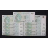 Congo Democratic Republic 20 Francs (9) dated 30th June 2003, a group of REPLACEMENT notes 'JA…....