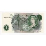 Page 1 Pound issued 1970, a scarce FIRST RUN REPLACEMENT note 'MR01' prefix, serial MR01 021452 (