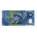 Australia 10 Dollars dated 1st November 1993, scarce issue with serial number in red ink and date