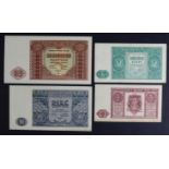 Poland (4) 10 Zlotych, 5 Zlotych, 2 Zlotych and 1 Zloty dated 1946 (TBB B811a - B814a, Pick123 -