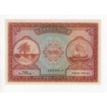 Maldives 10 Rupees dated 1947, serial A241 044 (TBB B105a, Pick5a) light toning, Uncirculated