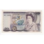 Fforde 20 Pounds issued 1970, very rare REPLACEMENT note, only issued with 'M01' prefix, serial
