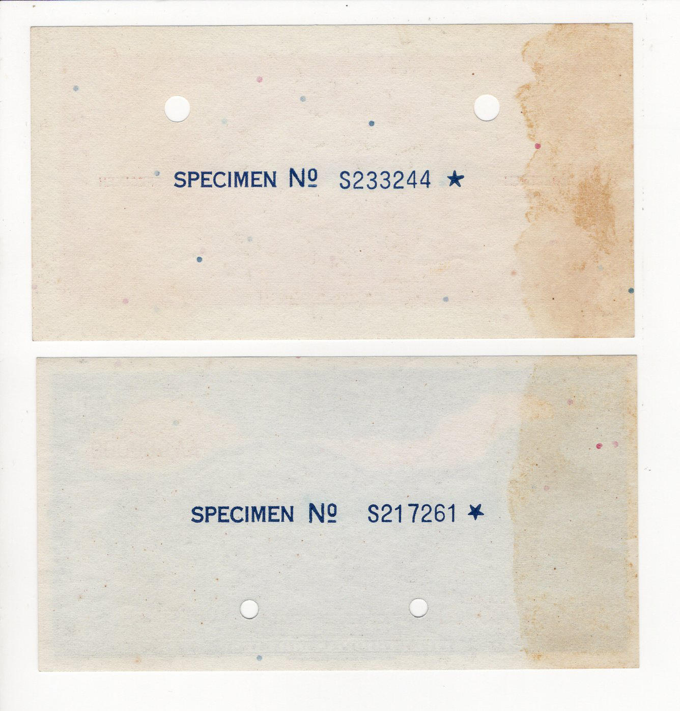Ethiopia 5 Dollars (2) a set of obverse and reverse SPECIMEN notes for the 1945 issue, two - Image 2 of 2