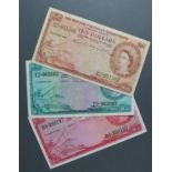 British Caribbean Territories (3), 10 Dollars dated 3rd January 1956, serial A2-931508 (TBB B110c,