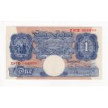 Peppiatt 1 Pound issued 1940, blue WW2 emergency issue, a rare LAST RUN of FIRST SERIES 'Z87D'