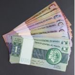 Brazil (20), 4 x sets of 5 notes comprising 100 Cruzeiros 50 Cruzeiros 10 Cruzeiros 5 Cruzeiros