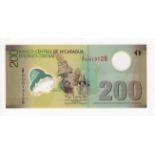 Nicaragua 200 Cordobas dated 12th September 2007, scarce REPLACEMENT note 'A/R' prefix, serial A/R