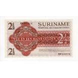 Suriname 2 1/2 Gulden dated 2nd July 1967, scarce REPLACEMENT note 'ZP' prefix, serial ZP 131574 (