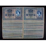 Austria 1000 Kronen (26) dated 2nd January 1902 issued 1919 (Pick59) mixed grades, some with edge