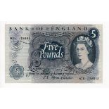 Fforde 5 Pounds issued 1967, rare LAST RUN REPLACEMENT note 'M28' prefix, serial M28 138563 (B313,