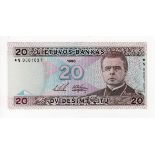 Lithuania 20 Litu dated 1993, exceptionally scarce REPLACEMENT note with STAR prefix and LOW