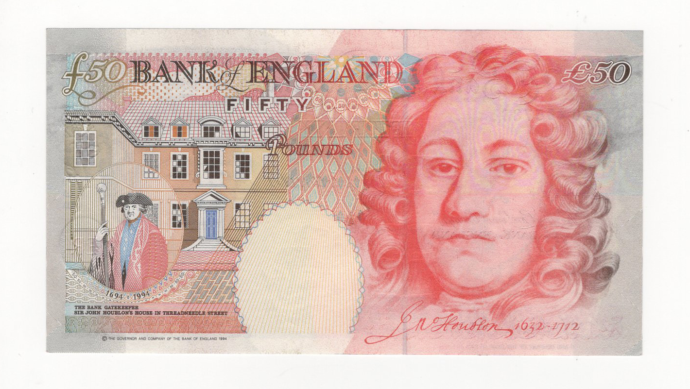 Bailey 50 Pounds issued 2006, rare LAST RUN 'R70' prefix, serial R70 465738 (B404, Pick393a) - Image 2 of 2