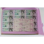 Debden set C122b, Kentfield 5 Pounds issued 1997, an UNCUT mini sheet of 12 notes with Special