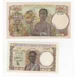 French West Africa (2), 100 Francs dated 27th December 1948, serial A.5380 943 (TBB B124h, Pick40)