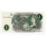 Fforde 1 Pound issued 1967, exceptionally rare FIRST RUN REPLACEMENT note 'R01M' prefix, serial R01M