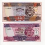 Solomon Islands (2), 20 Dollars and 10 Dollars issued 1986, a scarce pair of REPLACEMENT notes 'Y/1'