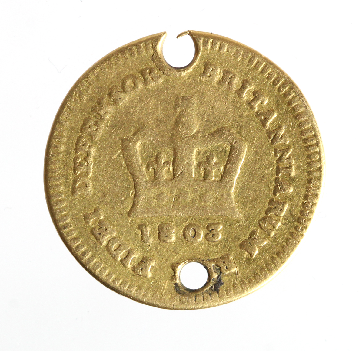 Third-Guinea 1803 double-holed Fair, 2.60g - Image 2 of 2