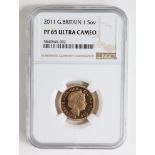 Sovereign 2011 Proof, slabbed by NGC PF65 ULTRA CAMEO.