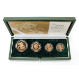 Four coin set 2004 (£5, £2, Sovereign & Half Sovereign). FDC boxed as issued