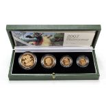 Four coin set 2007 (£5, £2, Sovereign & Half Sovereign). FDC boxed as issued
