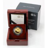 Twenty Five Pounds 2019 "Legend of the Ravens" gold proof (quarter ounce). FDC boxed as issued