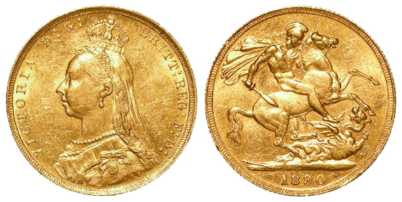 Sovereign 1890, S.3866B, aEF