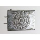 German Nazi SS steel belt buckle, maker marked 'RZM 155/43 SS'.