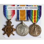 1915 Star Trio to S-7071 Pte S Ramsey R.Highrs. (3)