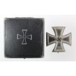 German Nazi Iron Cross 1st class pin back, solid private purchase example in fitted case