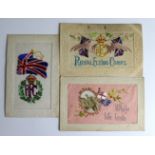 RFC WW1 silk postcards (3x different)