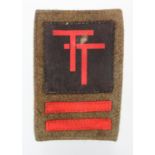 Badge a 50th Northumbria Tyne Tess Divisional badge set sewn onto Battledress serge