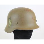 German Nazi 1935 pattern helmet reissued to the Norwegian Army after WW2 complete with lining.